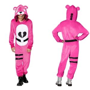 Pink Bear Hooded Onesie for Women